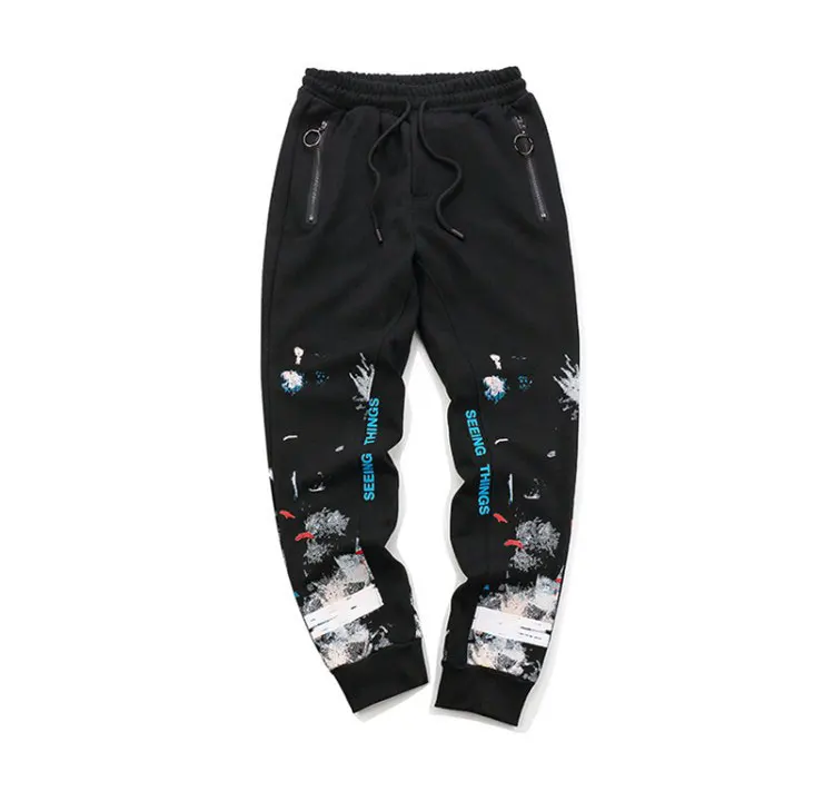 Хип Off White Стиль брюки Винтаж фейерверк Sweatpant граффити Брюки-Карго штаны-шаровары уличная Harajuku Jogger хлопковые брюки