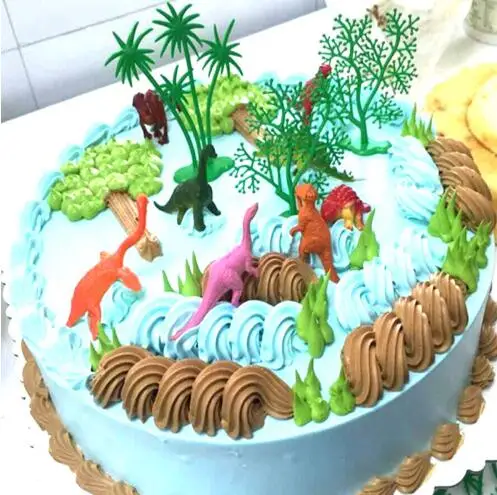 

16Pcs/Set DIY Cake Decor Topper Jungle Dinosaur Decorating Ornaments Cake Baking Decoration For Birthday Party Supplies Gifts