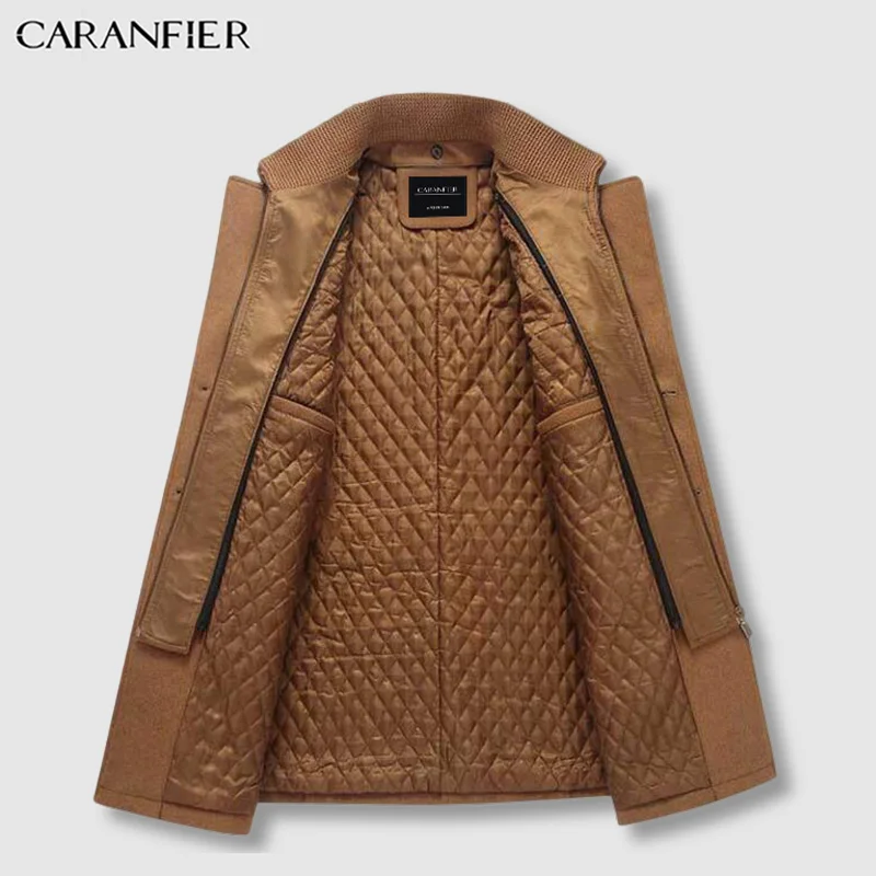 Мужская повседневная куртка CARANFIER бархатная брендовая мужская шерстяная с