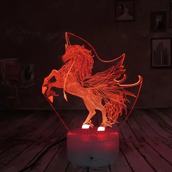 

Unicorn 3D Night Light Led 3D Illusion Lamp 16 Color Kids Room Decor Lighting Birthday Gift Girls Boy Kids Remote Control