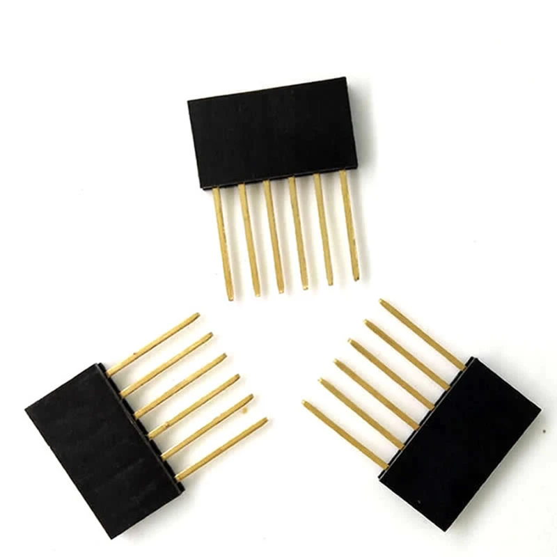 

10pcs/LOT Pin Header 6/8/10pin 2.54MM 10MM Long Needle Female Pin Header Strip Stackable Header