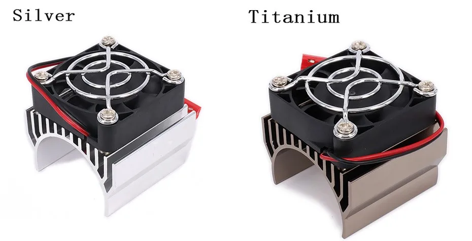 Silver for  540,545,550 size motor, big fan, top vent style, JST plug (2)
