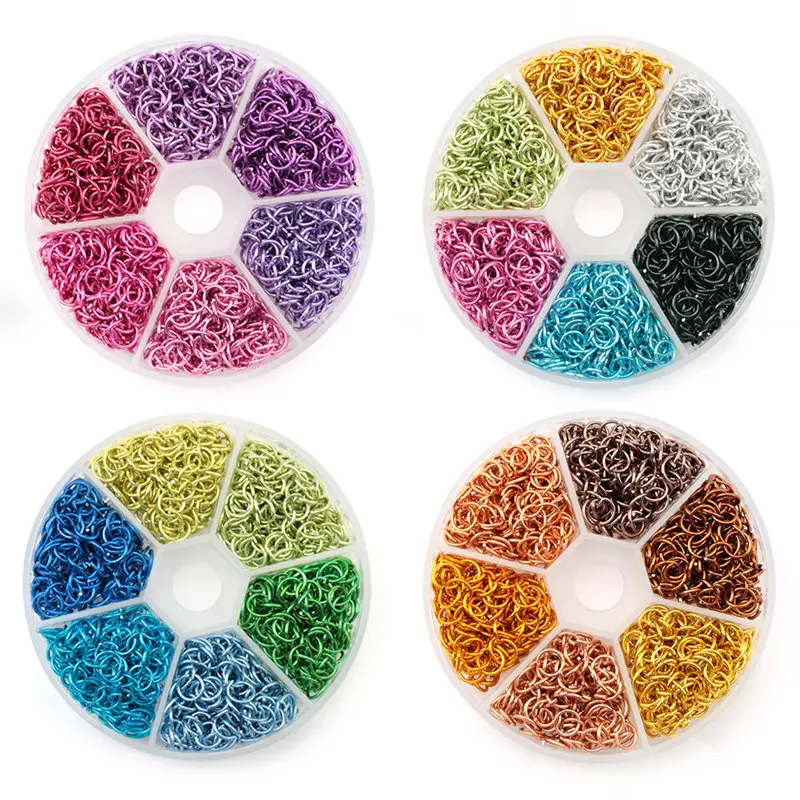 6mm colorful aluminum Open Jump Rings Split Rings Connectors for necklace bracelet DIY Jewelry Making Accessories 1080PCS/box