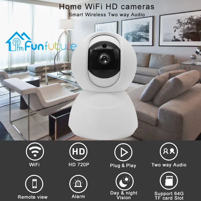 

F4 720p/1080p HD Wireless Security Indoor IP Camera Night Vision support TF card Recording Baby Monitor Wifi camera