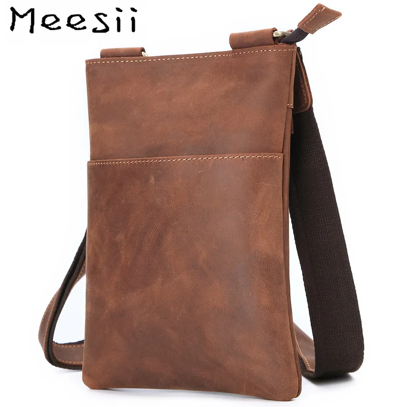 Meesii сумка-мессенджер для мужчин из натуральной кожи сумка на плечо дорожная сумка деловая сумка повседневная сумка через плечо маленькая сумка с клапаном