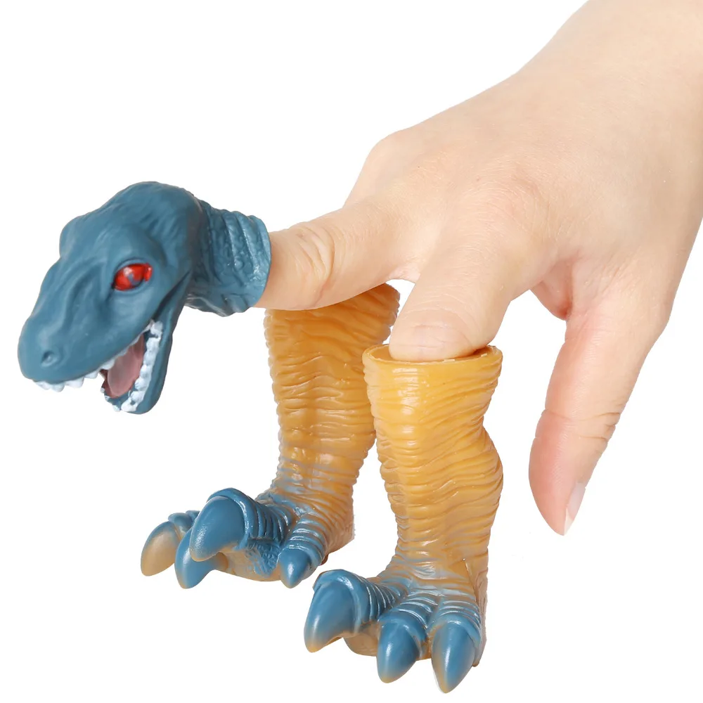 Реалистичный динозавр Пальчиковый кукольный тираннозавр Трицератопс ручная кукольная игрушка модель Обучающие сказочные игрушки для детей подарок