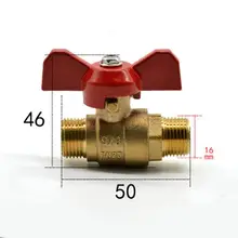DN10 G 3/" BSP Мужской латунный шаровой клапан для воды, газа, масла Размер порта 10 мм с красной ручкой