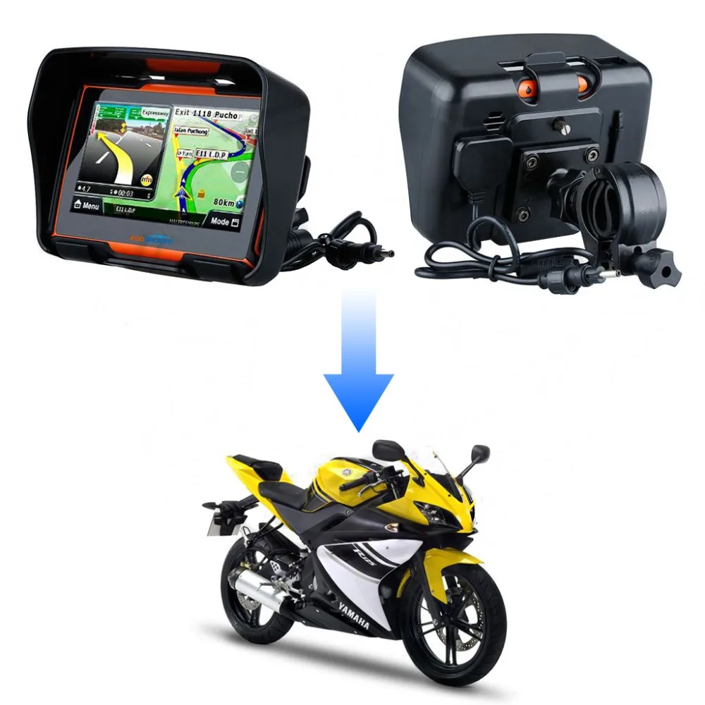 Fodsports 4 3 дюймовый IPX7 водонепроницаемый мото GPS навигатор FM 8 Гб 256 ОЗУ Bluetooth