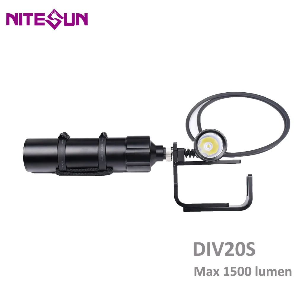NITESUN DIV20S фонарь для дайвинга CREE XHP35 max 1500 люмен подводный 150 м водонепроницаемый комплект для дайвинга с зарядным устройством