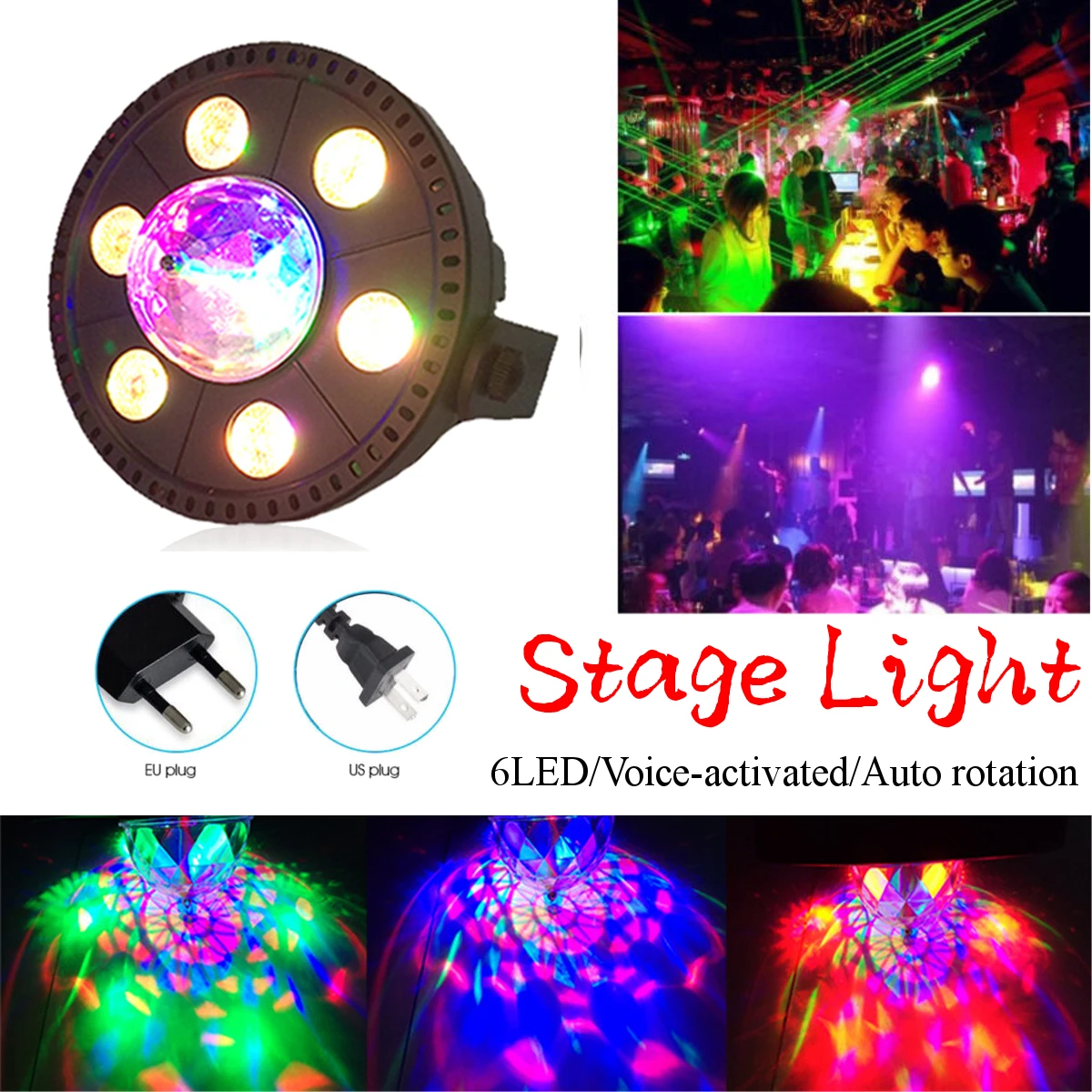 

7 Colors DJ Disco Ball 5W Sound Activated Laser Projector RGB Stage Lighting effect Lamp Light Music Christmas KTV Party