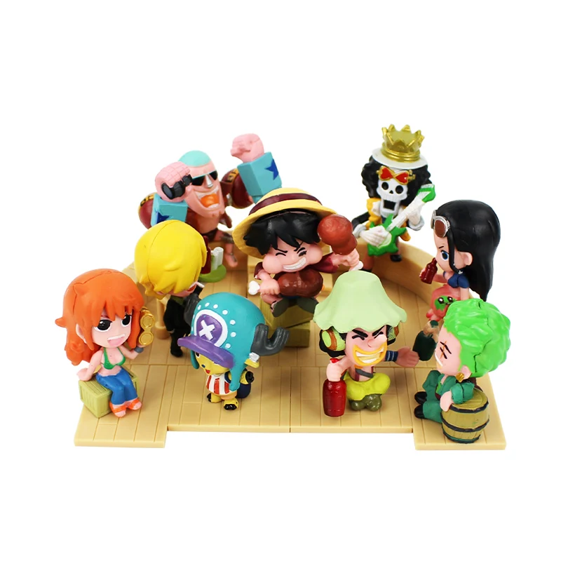 9 шт./лот 4-6 см Luffy Nami Zoro Franky Usopp Sanji Chopper Robin ПВХ экшн-фигурка Коллекционная модель