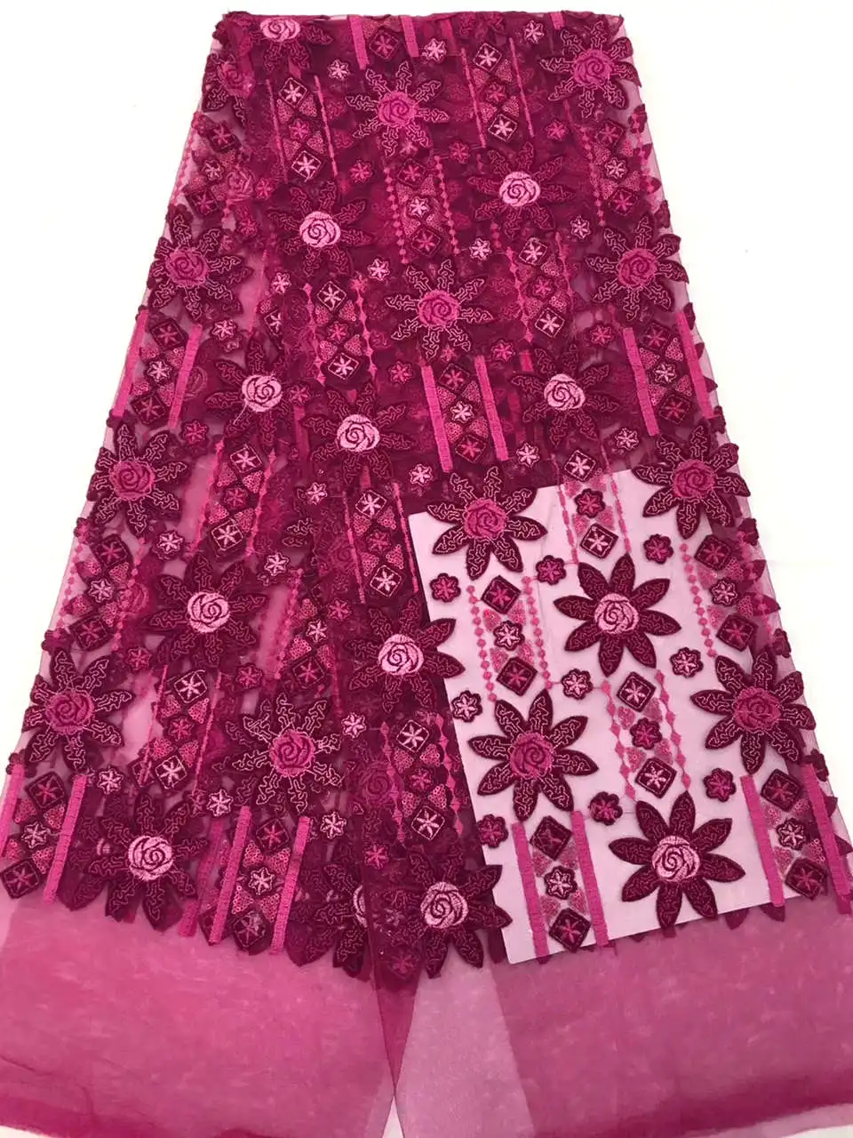 

African velvet lace fabric beautiful embroidery Nigerian French lace sequins sexy dress 5 yards / over