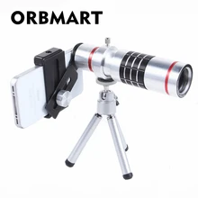ORBMART 16X пластик Универсальный клип зум телескоп телефото с мини штатив для iPhone 4S 5 5S 6 6s Plus 7 Plus 8 8 Plus линзы