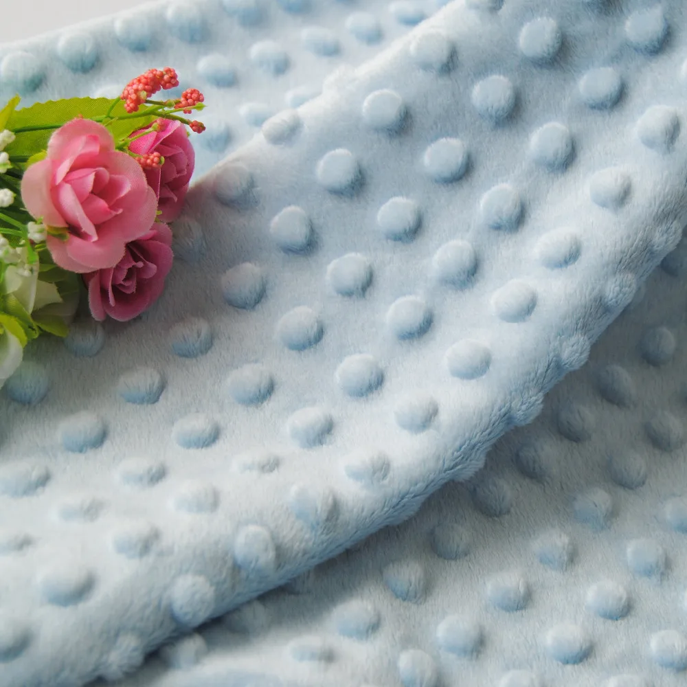 Free Shipping Soft Minky Dot Fabric Plush Fabric Sold By Meter Popular
