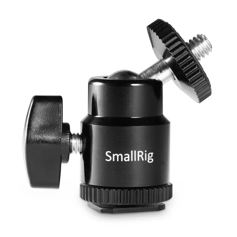 SmallRig шариковая головка DSLR камеры БЫСТРОРАЗЪЕМНАЯ шаровая Головка с холодным башмаком до 1/" Резьбовой Адаптер для монитора, светильник для вспышки