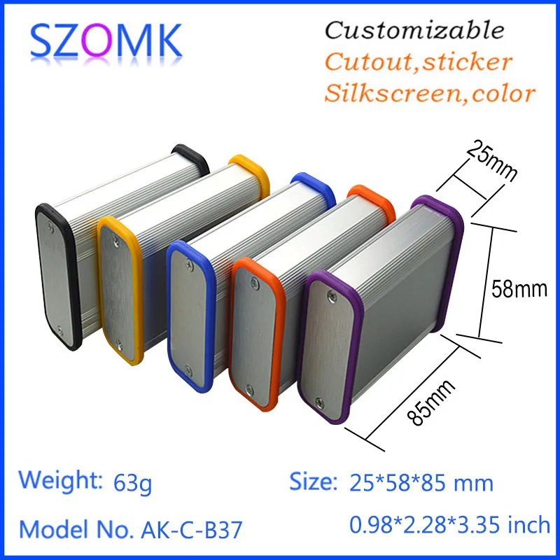 1 шт., 25*58*85 мм Лидер продаж алюминиевый экструдированный распределительный корпус алюминиевый корпус проектная коробка с силиконовыми кольцами Алюминиевый Чехол