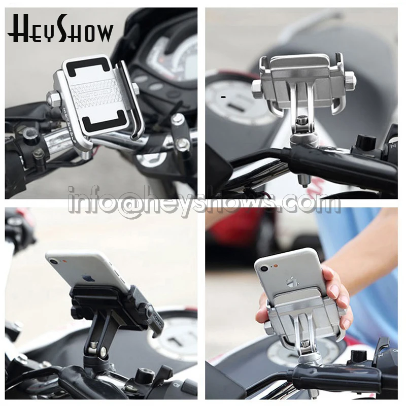 

Universal Aluminum Alloy Motorcycle/Bicycle Handlebar Holder For 4-6 inch Phone Support GPS Bike Celular Moto Holder With Stand