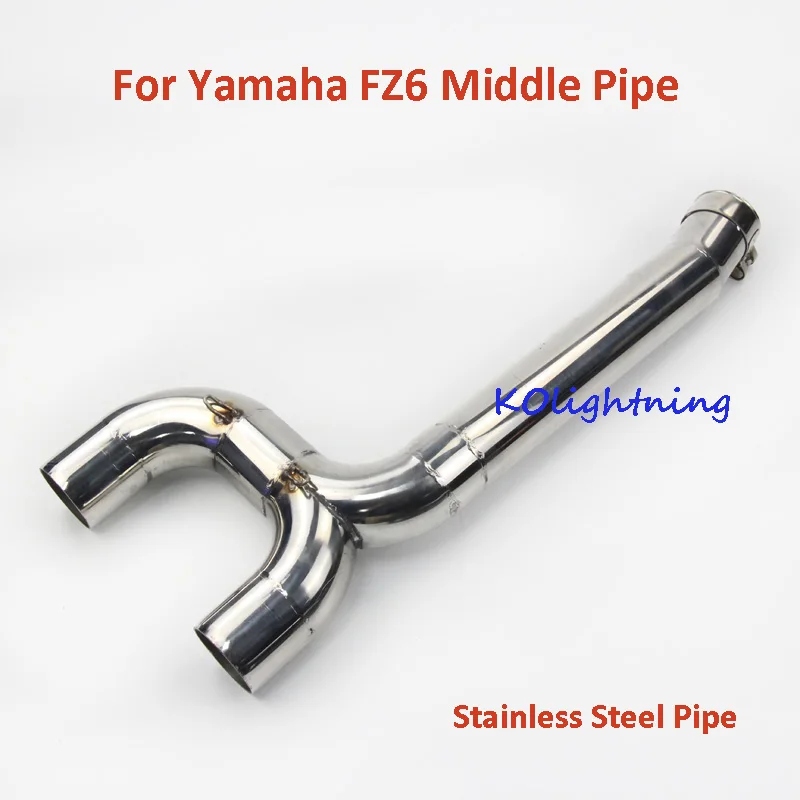 Motorcycle Modified Exhaust Connect Pipe Middle Mid Linking Slip on System For Yamaha FZ6 Moto | Автомобили и мотоциклы