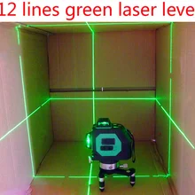 Высокая точность зеленый лазерный уровень 3D 12 линия Slash Зеленый Открытый лазерный уровень крест линия Лазерная линия Новая