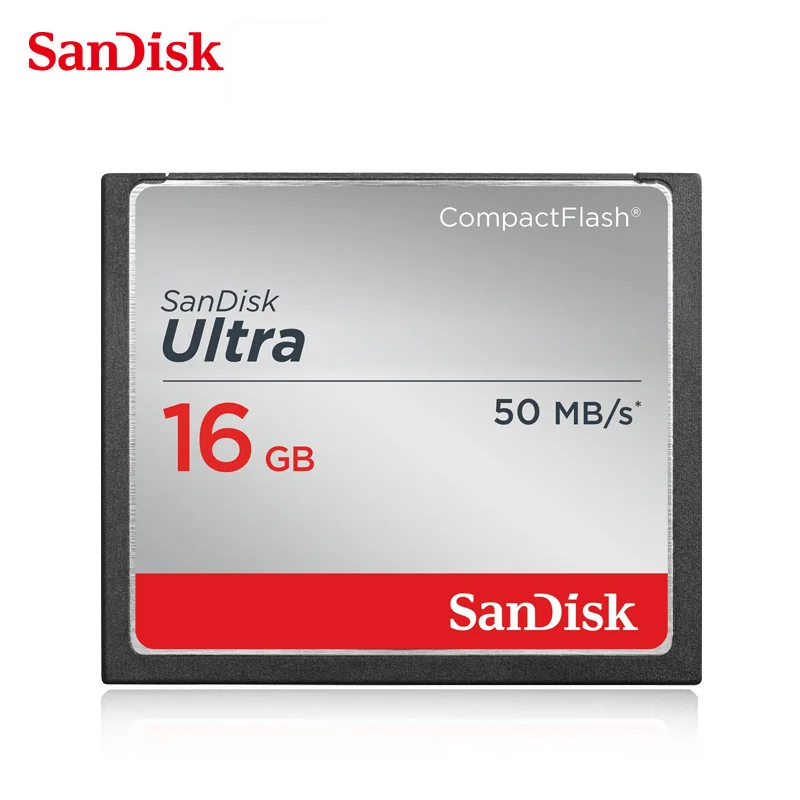Ультракомпактная флэш Карта SanDisk объемом 16 ГБ CF карта памяти до 50 Мб/с 4K HD для