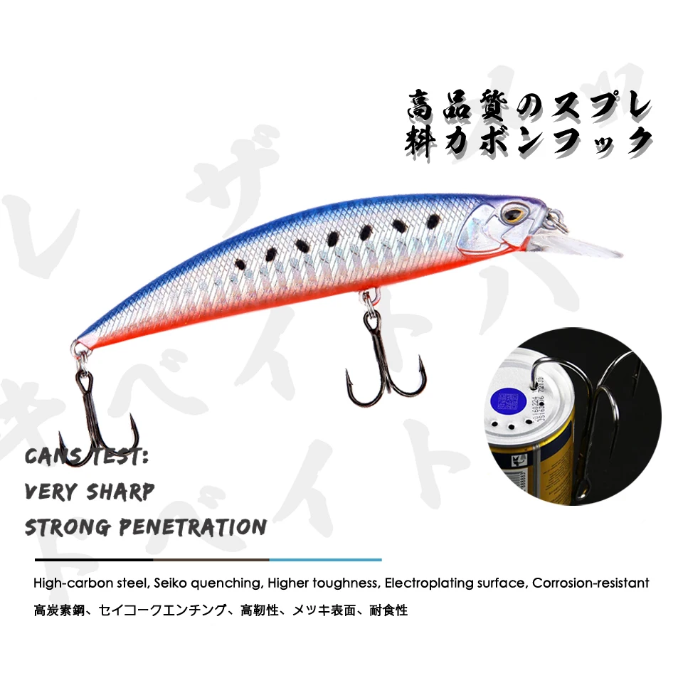 New 105mm 16g Slowly Sinking Minnow Fishing Lures Artificial Swim Bait for Pike Bass Predator Jekbait SPEARHEAD RYUKI