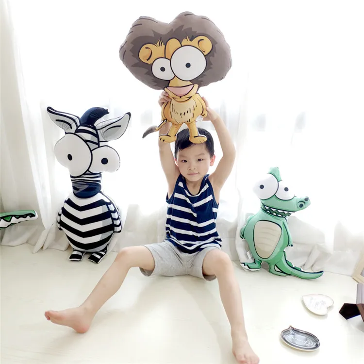 New Hot INS Cartoon Animal Pillow Novelty Funny Kid's Bedroom Decorative Pillows Ultra-soft Plush Toy Cushion Pillow Washable