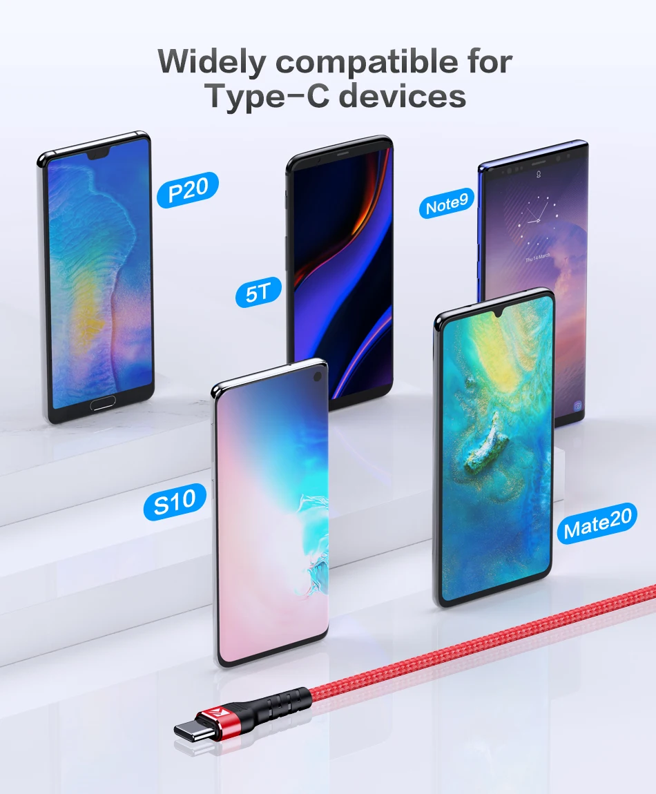 FLOVEME 3A usb type C кабель для samsung S10 S10e S9 USB C кабель для мобильного телефона Быстрая зарядка type C кабель для устройств usb type-C