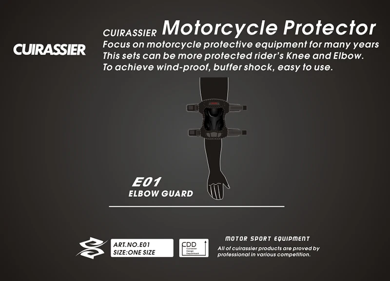 2 шт. мотоциклетные наколенники охранники Cuirassier локоть гоночный внедорожный защитный наколенник для мотокросса защитное Фиксирующее приспособление мотоцикл