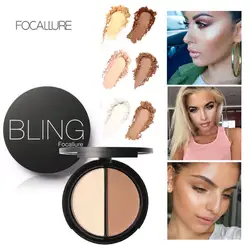 Focallure Новый макияж Румяна Bronzer хайлайтер 2 Diff ЦВЕТ консилер Bronzer палитра Comestic Make Up Highliter порошок