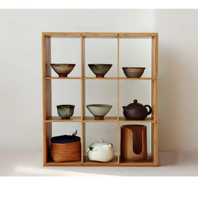 3 Tier Slatted Bamboo Shelf Rack Organizer Storage Stand For Chinese Gongfu Tea Set 3 Tier Slatted Bamboo Shelf Rack Organizer Storage Stand For Chinese Gongfu Tea Set