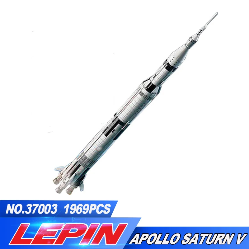 Lepin 37003 1969Pcs Creative Series The Apollo Saturn V Launch Vehicle Set Children Educational Building Blocks Bricks Toy 21309 block-set
