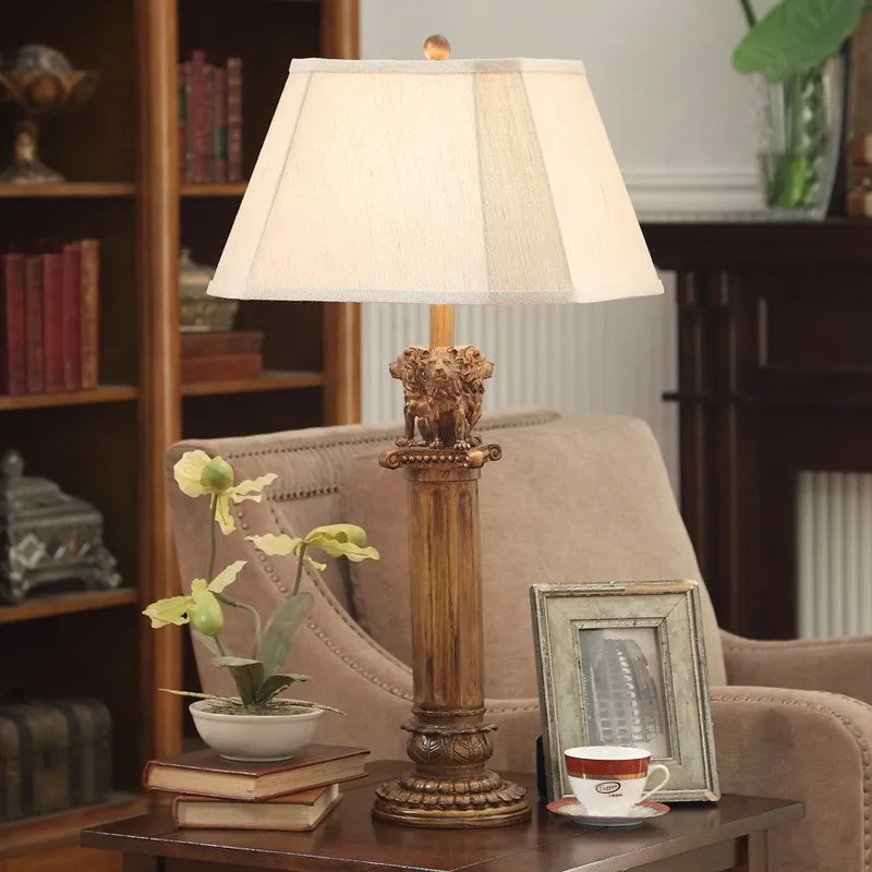 Continental Europe and the luxury high end table lamp carved lion