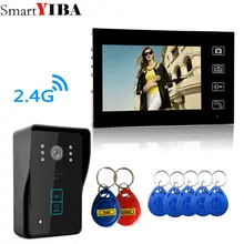 SmartYIBA черный цвет 2,4G беспроводной видео дверной звонок беспроводной дверной видео домофон телефон 7 дюймов монитор легко установить