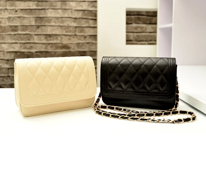  Lozenge Fashion handbags High quality PU leather Women bag Sweet girl chain small square package La - 32468077195