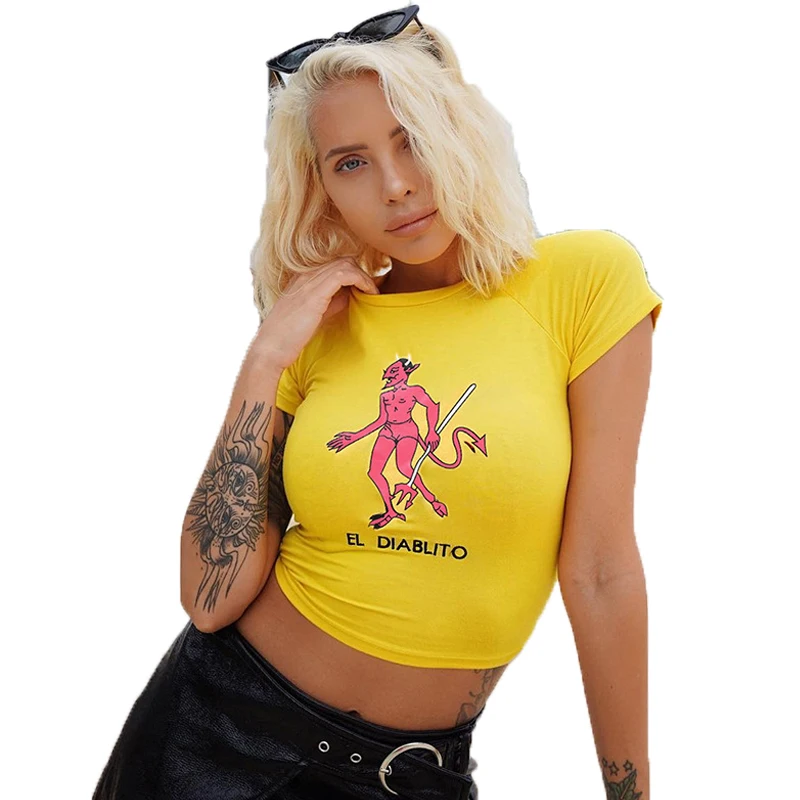 Vogue футболка Для женщин 2018 летняя смешные футболки графический принт Femme более