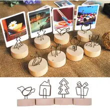 Creative Round Wooden Iron Photo Clip Memo Name Card Pendant Furnishing Articles Picture Frame Party Decoration Board
