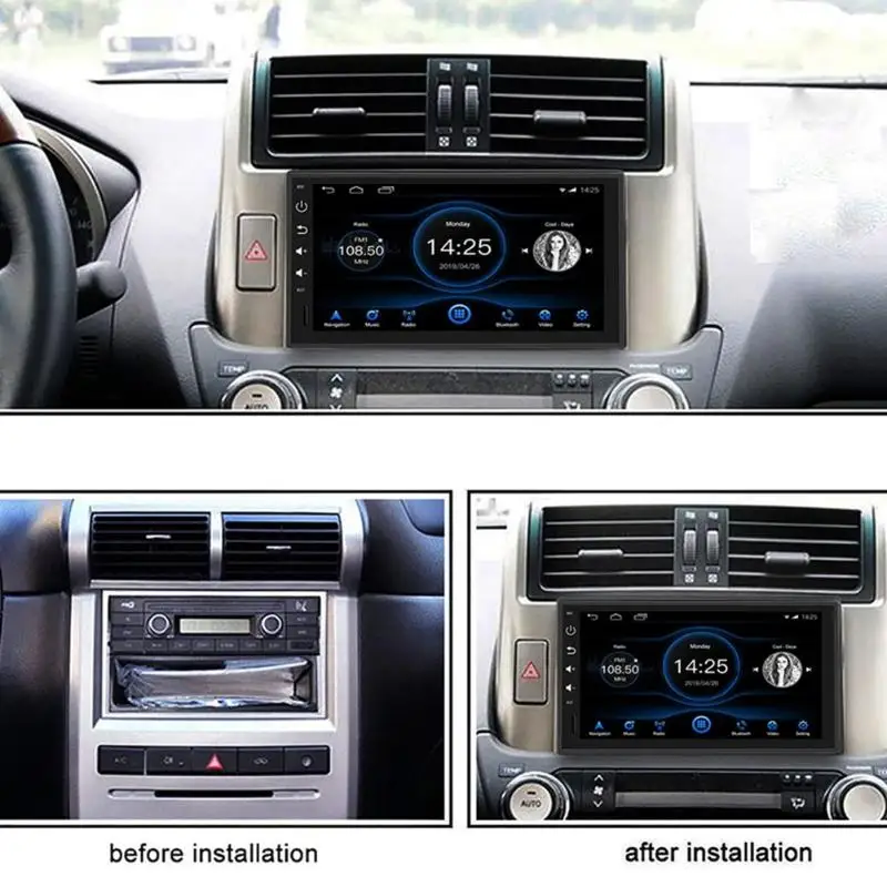 Sale Android Car Autoradio 1Din 7 inch  Touch Screen Car Radio Bluetooth Car Stereo GPS Navigation WiFi USB AM FM RDS Radio Receiver 10