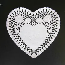 6 дюймов сердце белые кружевные бумажные салфетки жиростойкая бумага Свадебные праздничные украшения для стола подставка для торта