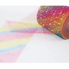 Тюлевая ткань 6 дюймов радуга блесток сетка на катушке 15 см широкая Свадебная вечеринка декоративная пачка DIY материал