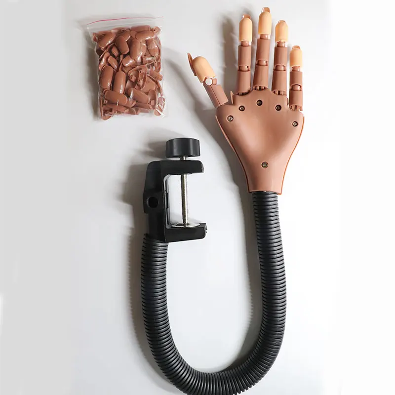 Baratos Profesional 1 mano de práctica + 100 piezas puntas unids de uñas herramienta de Arte de uñas herramienta de manicura ajustable modelo de manicura para entrenar