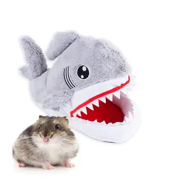 

Small Pet Hamster Warm Cage Fleece Cute Shark Shape House For Guinea Pig Rabbit Chinchilla Small Animals Winter Cage Accessories