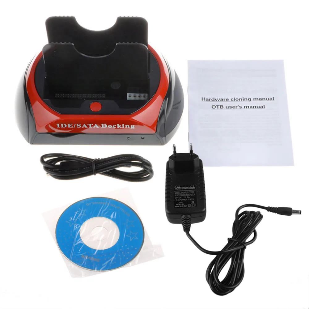 

US/EU Convenient 2.5 Inch 3.5 Inch IDE SATA USB 2.0 Dual HDD Hard Drive Disk Docking Station Base Support Hard Disk Can