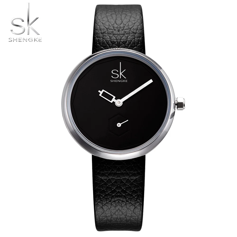 

Sk 2019 New Quartz Leather Silver Watch for Womens Lady Gift Female Wristwatch Waterproof Top Brand Luxury Simple Clock Slim