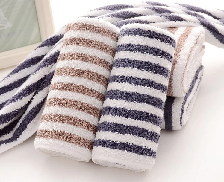 Buy 2pcs Striped Hand Towel 34x74cm Face Towels Cotton