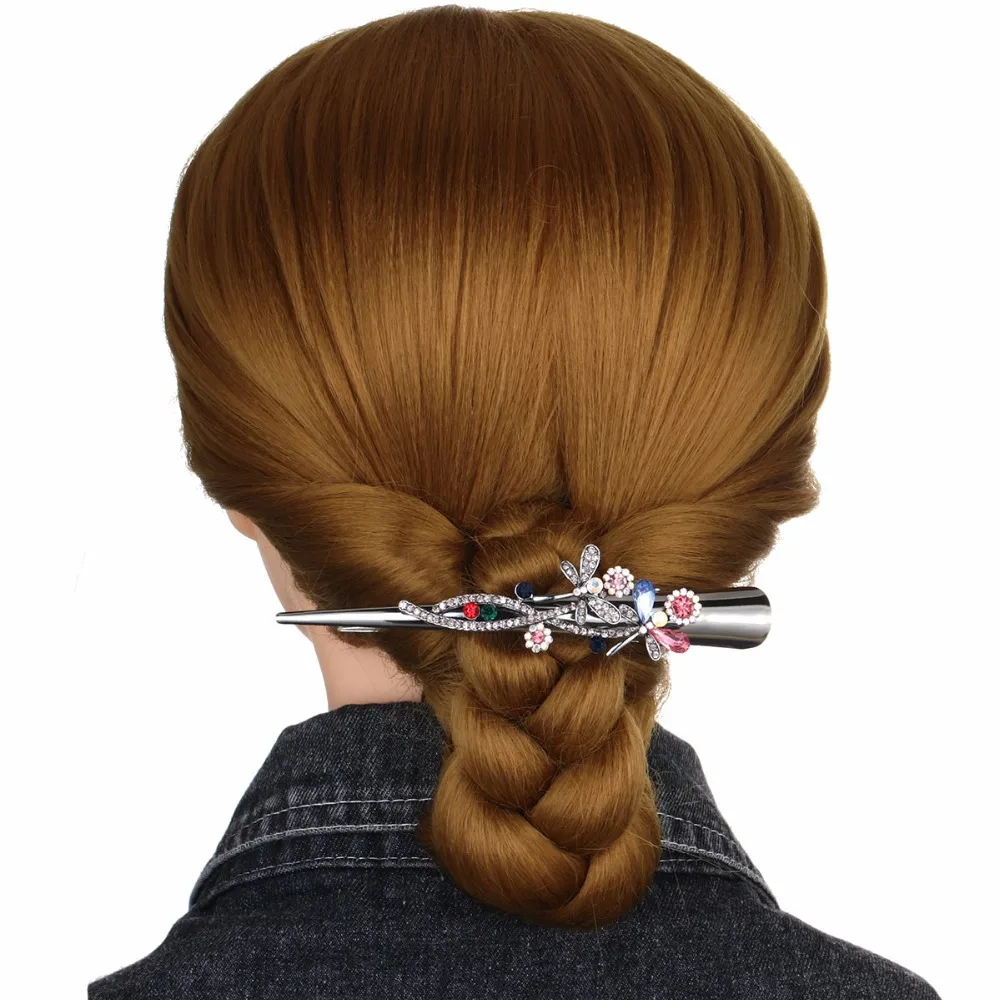

Vintage Dragonfly Hair Clips Long Beak Clips Ladies Crystal Alligator Quality Hair Accessories for Women Hair Barrettes HC101
