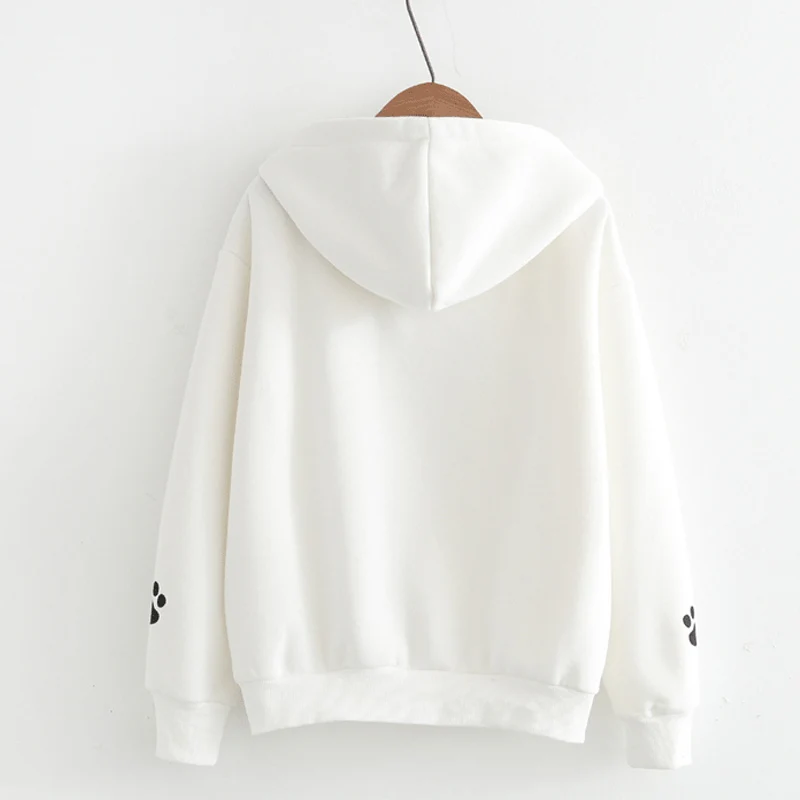  Women Hoodies Long Sleeve Pattern Printed Strappy Girls Pullover Tops Sweatshirts -MX8