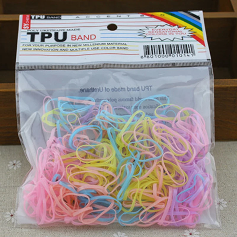 Women Ladies Girls Rubber Band Hair Circle Braid Solid Color Elastic