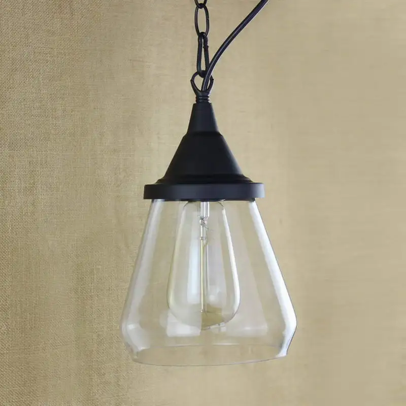 

Recycled retro Hanging clear glass cup Pendant Lamp with Edison Light bulb|Kitchen Lights and Cabinet Lights