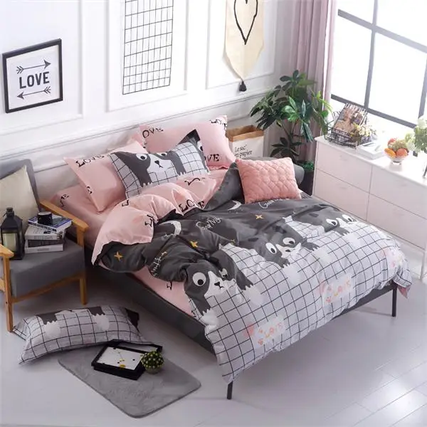 BEST.WENSD Grey dekbedovertrek 1 persoons bedding set Warm winter stars 3-4pcs Single beddengoed-bed set bed linen for children - Цвет: as picture