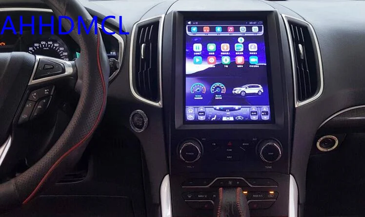 Cheap Car Multimedia Player PC PAD Tesla Style Player Android 7.1 GPS For Ford Edge Auto Air Conditioning Edition 2015 2016 2017 2018 7